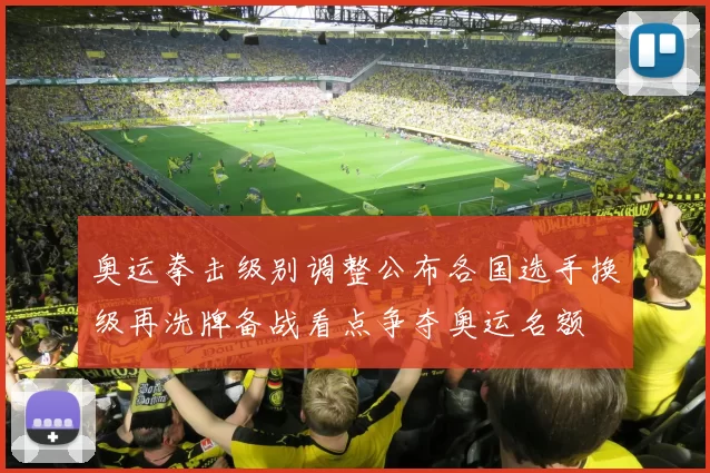 奥运拳击级别调整公布各国选手换级再洗牌备战看点争夺奥运名额